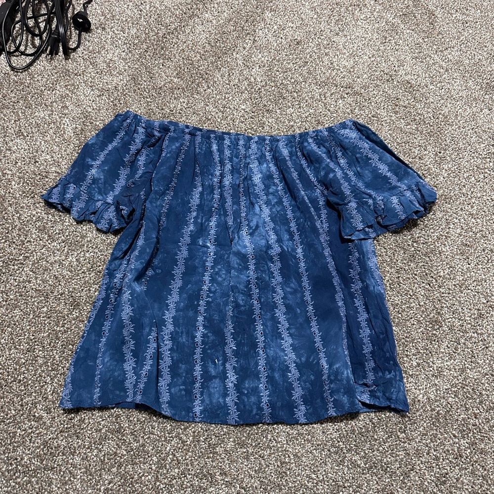 Knox Rose Blue Off-Shoulder Blouse
